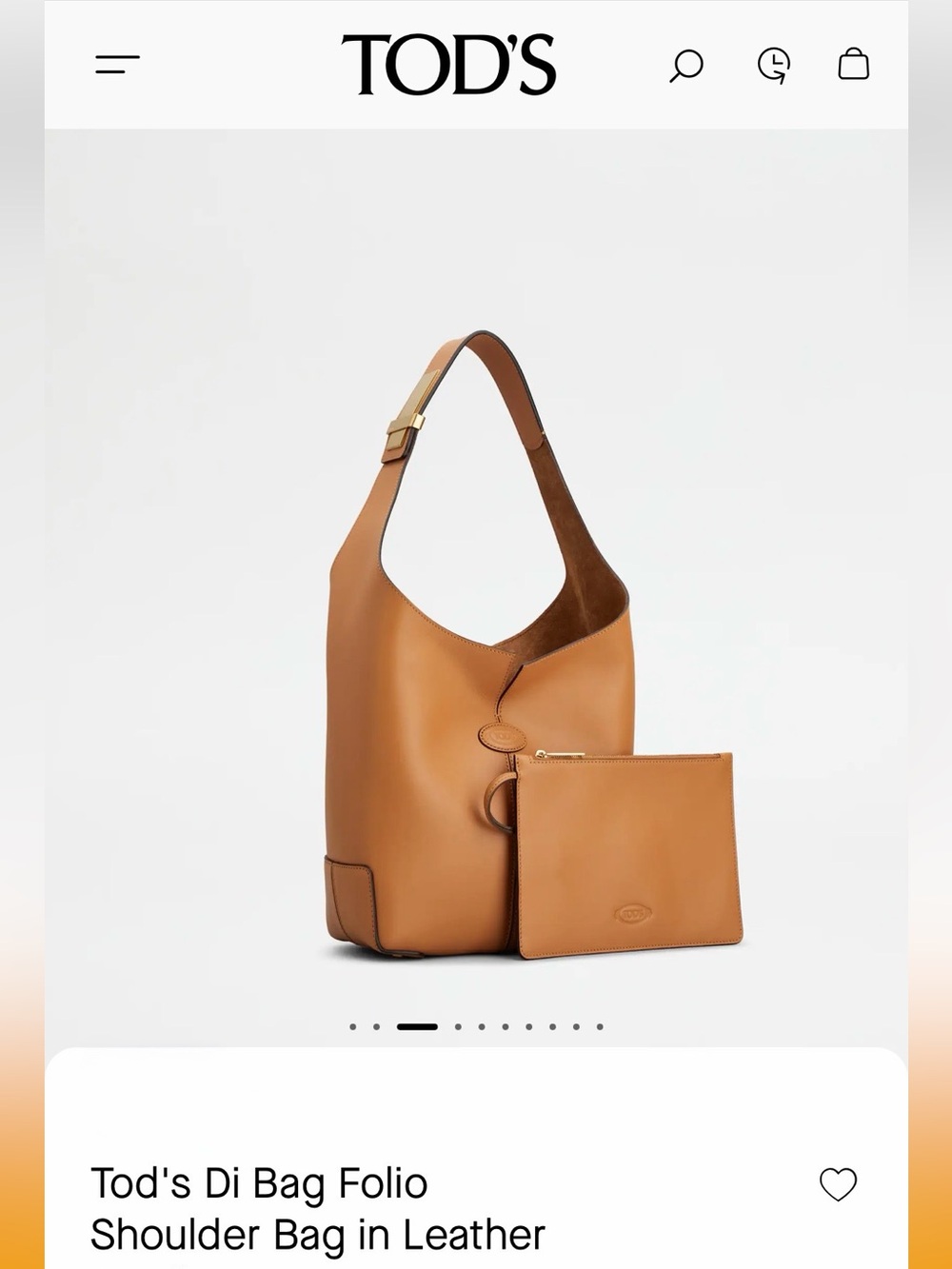 Tod's Di Bag Folio Shoulder Bag in Brown Leather- NEW